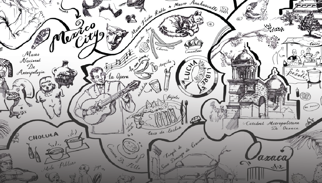 Mexico Foodie Map - Illustration